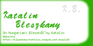 katalin bleszkany business card